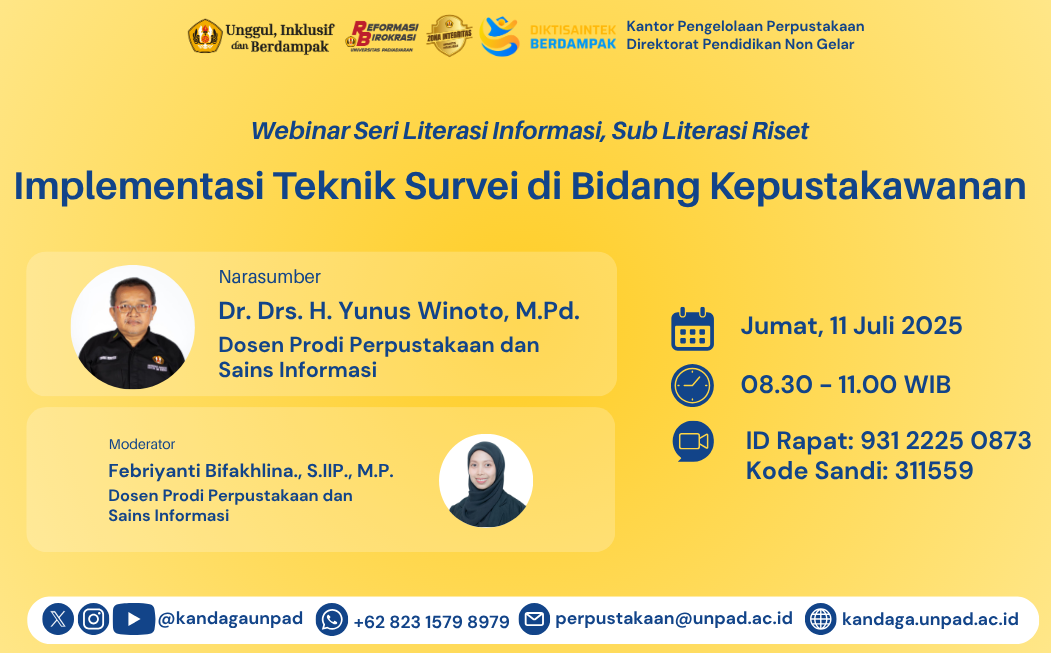 Webinar Implementasi Teknik Survei di Bidang Kepustakawanan