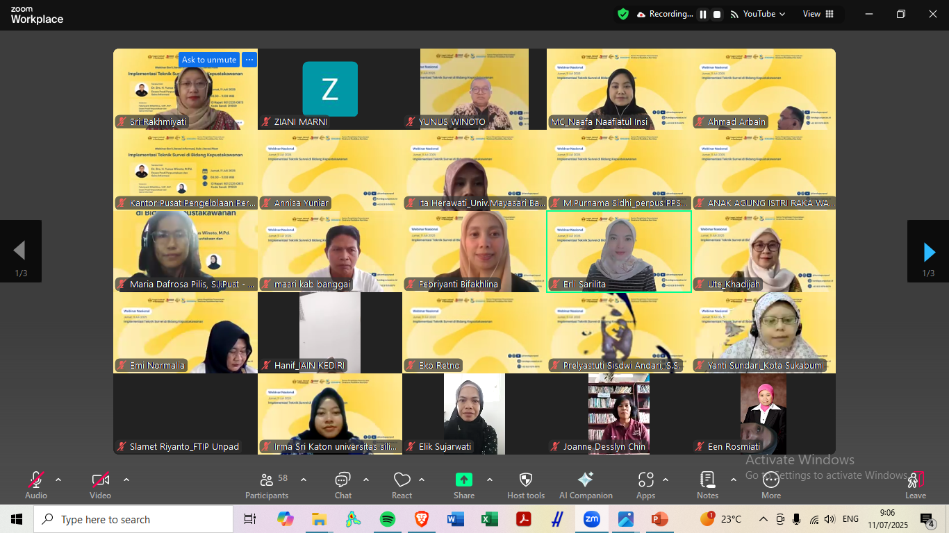 Press Release Webinar Nasional Implementasi Teknik Survei di Bidang Kepustakawanan”