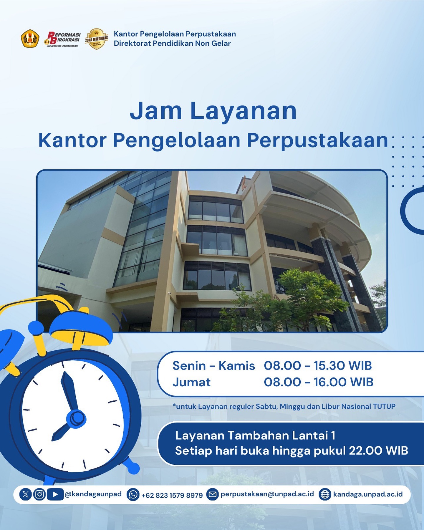 Jam Layanan Kantor Pengelolaan Perpustakaan