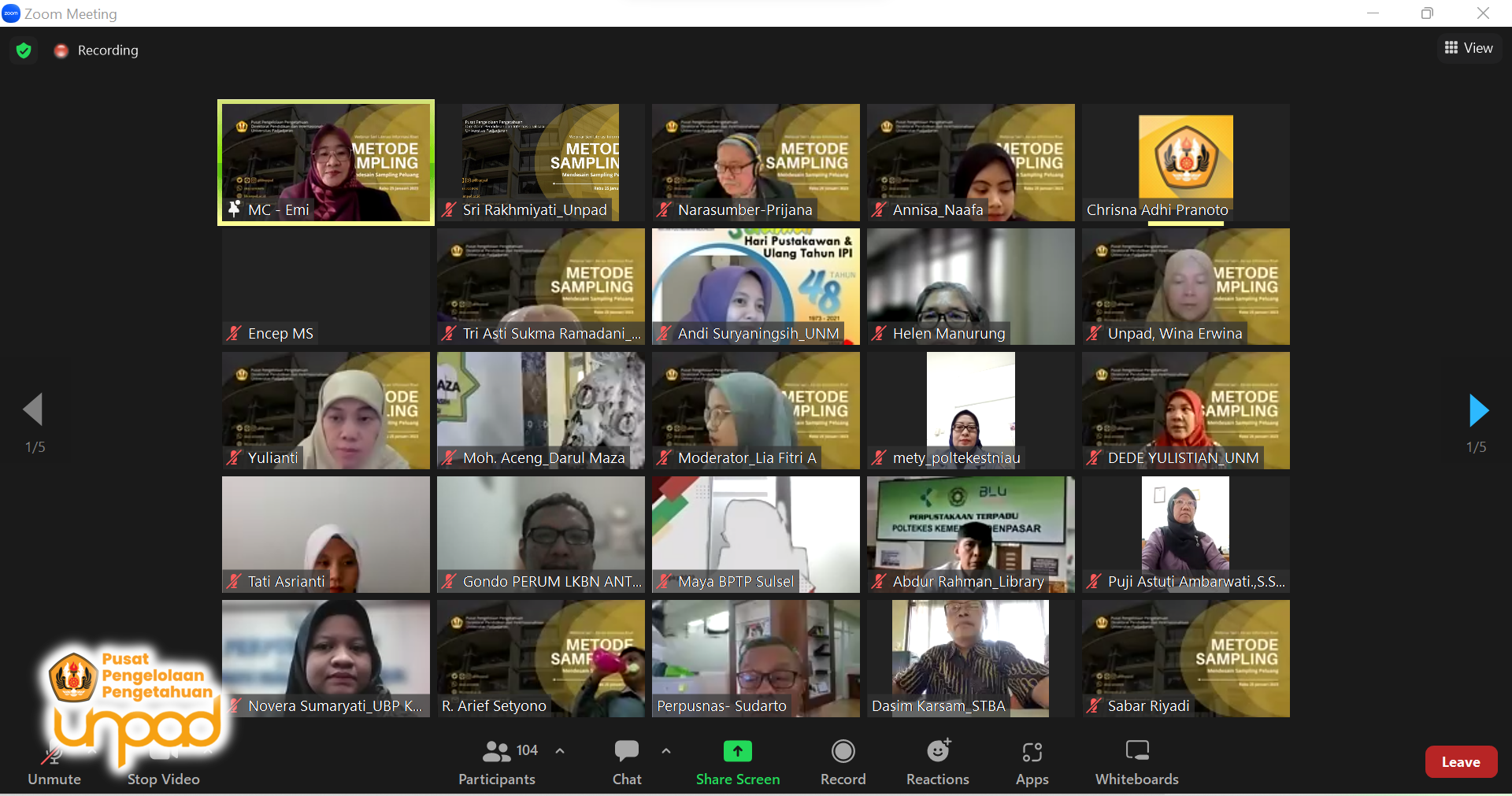 Webinar Seri Literasi Informasi Riset:  "Metode Sampling: Mendesain Sampling Peluang"