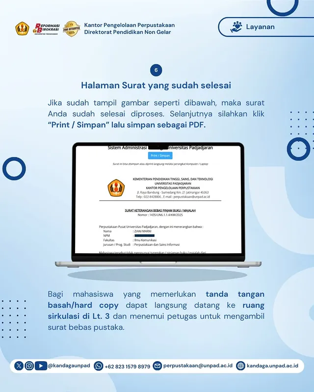 Layanan Surat Bebas Pustaka Perpustakaan Pusat secara Online - 6