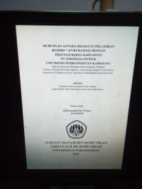 HUBUNGAN ANTARAKEGIATANPELATIHAN MAXIMO 7 (PURCHASING)DENGANPRESTASI KERJA KARYAWANPT INDONESIA POWERUNIT BISNIS PEMBANGKITANKAMOJANG