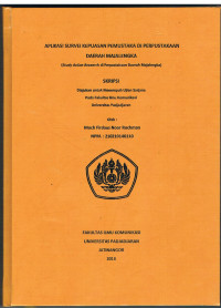 Aplikasi Survei Kepuasan Pemustaka di Perpustakaan Daerah Majalengka : Study Action Research di Perpustakaan Daerah Majalengka