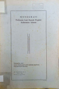 Monografi perikanan laut daerah Provinsi Sulawesi Selatan