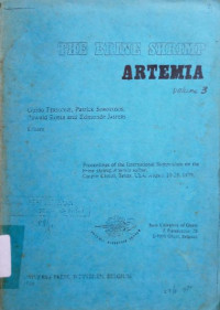 The brine shrimp artemia volume 3