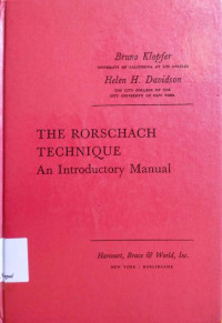 The rorschach technique an introductory manual