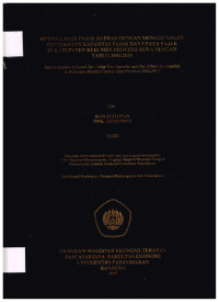 Optimalisasi Pajak Daerah Dengan Menggunakan Pendekatan Kapasitas Pajak Dan Upaya Pajak Di Kabupaten Kebumen Provinsi Jawa Tengah Tahun 2004-2015