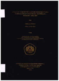 Analisis struktur faktor produksi pada perdagangan Indonesia - Australia periode 2000-2009