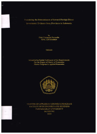 Examining the determinan of inward foreign direct invesment : evidence from Province in Indonesia