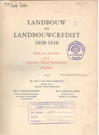 Landbouw and Landbouwcrediet 1898 - 1948