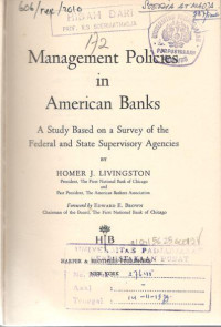 Management Policies in American Banks