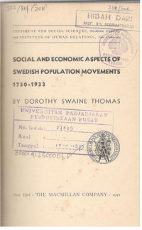 Social and Economic Aspects of Swedish Population Movements