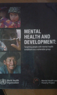 Mental health and devvelopment : targeting people with mental health conditions as a vulnerable group