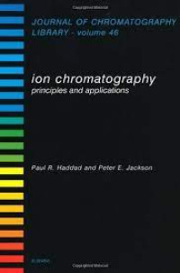 Ion Chromatography ; Principles And Applications