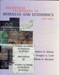 Statistical techniques in business and economics