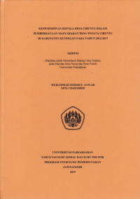 Kepemimpinan Kepala Desa Cibuntu dalam Pemberdayaan Masyarakat Desa Wisata Cibuntu di Kabupaten Kuningan pada Tahun 2012-2017