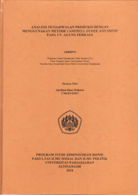 Analisis Penjadwalan Produksi dengan Menggunakan Metode Campbell Dudek and Smith pada CV. Agung Perkasa