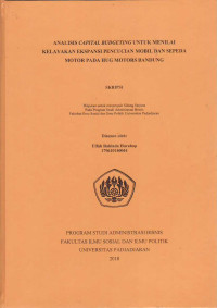 Analisis Capital Budgeting untuk Menilai Kelayakan Ekspansi Pencucian Mobil dan Sepeda Motor pada Hug Motors Bandung