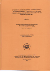 Efektivitas PPI E-Office di Direktorat Jenderal Penyelenggaraan Pos dan Informatika Kementerian Komunikasi dan Informatika