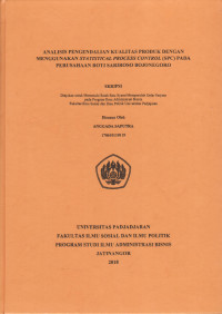 Analisis Pengendalian Kualitas Produk dengan Menggunakan Statistical Process Control (SPC) pada Perusahaan Roti Sariroso Bojonegoro