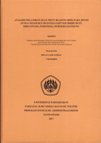 Analisis Pelatihan Blue Print Reading (BPR) pada Divisi Human Resource Business Partner (HRBP) di PT. Dirgantara Indonesia (Persero) Bandung