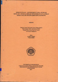 Efektivitas E – Government pada Aplikasi Kios 3 In 1 di Balai Besar Pengembangan Latihan Kerja dalam Negeri (BBPLKDN) Bandung