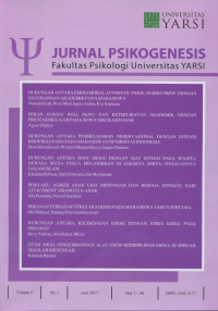 [JURNAL] JURNAL PSIKOGENESIS FAKULTAS PSIKOLOGI UNIVERSITAS YARSI (VOL 5 NO 1 JUNI 2017)